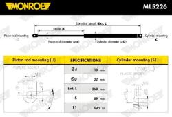 MONROE Pneumatická pružina kufor/ložný priestor MONROE ML5226 (ML5226)