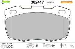 VALEO Sada brzdových platničiek kotúčovej brzdy VALEO 302417 (302417)