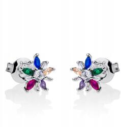 Infinity Ezüst Színű Fülbevaló Virág Alakú Bedugós