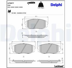 DELPHI Sada brzdových platničiek kotúčovej brzdy DELPHI LP3877 (LP3877)