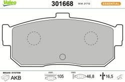 VALEO Sada brzdových platničiek kotúčovej brzdy VALEO 301668 (301668)