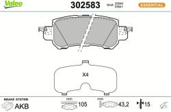 VALEO Sada brzdových platničiek kotúčovej brzdy VALEO 302583 (302583)