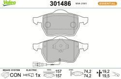 VALEO Sada brzdových platničiek kotúčovej brzdy VALEO 301486 (301486)