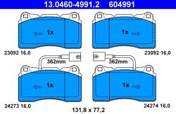 ATE Sada brzdových platničiek kotúčovej brzdy ATE 13.0460-4991.2 (13.0460-4991.2)