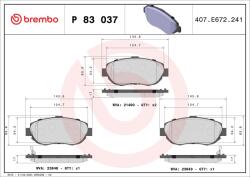 BREMBO Sada brzdových platničiek kotúčovej brzdy BREMBO P 83 037 (P 83 037)