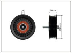 CAFFARO Vratná/vodiaca kladka rebrovaného klinového remeňa CAFFARO 500279 (500279)