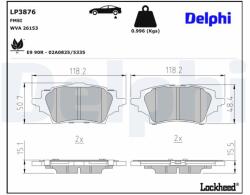 DELPHI Sada brzdových platničiek kotúčovej brzdy DELPHI LP3876 (LP3876)