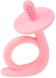 Akuku Szilikon Rágóka / Fogkefe - Csiga Rózsaszín