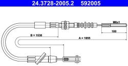 ATE Lanko ovládania spojky ATE 24.3728-2005.2 (24.3728-2005.2)