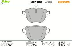 VALEO Sada brzdových platničiek kotúčovej brzdy VALEO 302308 (302308)