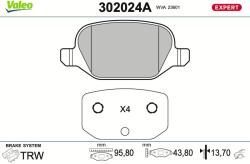 VALEO Sada brzdových platničiek kotúčovej brzdy VALEO 302024A (302024A)