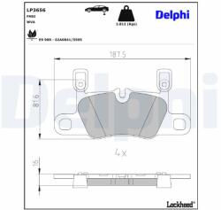 DELPHI Sada brzdových platničiek kotúčovej brzdy DELPHI LP3656 (LP3656)