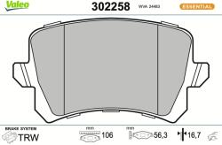 VALEO Sada brzdových platničiek kotúčovej brzdy VALEO 302258 (302258)