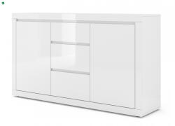 BIM Furniture Magasfényű Fehér Komód BELLO BIANCO 3