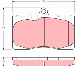 TRW Sada brzdových platničiek kotúčovej brzdy TRW GDB3322 (GDB3322)