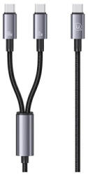USAMS kábel 2in1 2xUSB-C 72W 1.2m alumínium ötvözet adatkábel Sufeng Series SJ740USB101 (US-SJ7) (SJ740USB101)