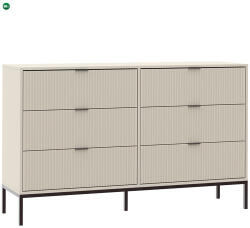 INTERMEBLE ONTARIO 6 Fiókos Komód Kasmír Színben. 150 cm