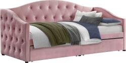 Ramely Pat cu spatiu de depozitare, 90x200, tesatura Velvet roz, ZASKA