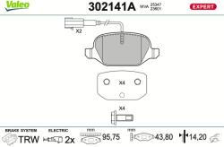 VALEO Sada brzdových platničiek kotúčovej brzdy VALEO 302141A (302141A)