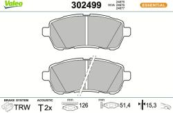 VALEO Sada brzdových platničiek kotúčovej brzdy VALEO 302499 (302499)