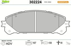 VALEO Sada brzdových platničiek kotúčovej brzdy VALEO 302224 (302224)