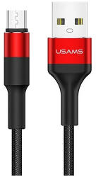 USAMS Braided U5 2A Micro USB kábel 1, 2m SJ224USB02 (US-SJ224) piros (SJ224USB02)