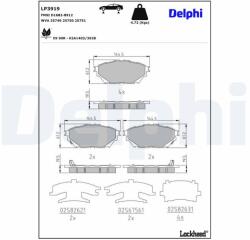 DELPHI Sada brzdových platničiek, kotúčová parkovacia brzda DELPHI LP3919 (LP3919)