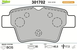 VALEO Sada brzdových platničiek kotúčovej brzdy VALEO 301702 (301702)