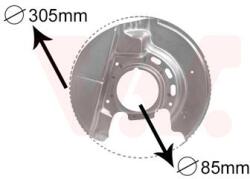 VAN WEZEL Ochranný plech proti rozstreku, Brzdový kotúč VAN WEZEL 0620371 (0620371)