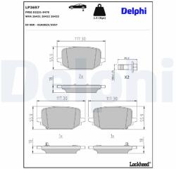 DELPHI Sada brzdových platničiek kotúčovej brzdy DELPHI LP3697 (LP3697)