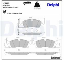 DELPHI Sada brzdových platničiek kotúčovej brzdy DELPHI LP3173 (LP3173)