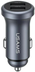 USAMS CC320 Alumínium autós töltő 2.4A 2xUSB-A tarnish (CC320CC01)