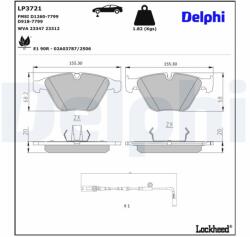DELPHI Sada brzdových platničiek kotúčovej brzdy DELPHI LP3721 (LP3721)