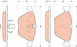 TRW Sada brzdových platničiek kotúčovej brzdy TRW GDB1854 (GDB1854)