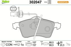 VALEO Sada brzdových platničiek kotúčovej brzdy VALEO 302047 (302047)