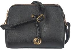 JGL Kisebb méretű három külön részes fekete női műbőr válltáska Just Glamour (whua 1053-1 black)