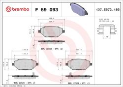 BREMBO Sada brzdových platničiek kotúčovej brzdy BREMBO P 59 093 (P 59 093)
