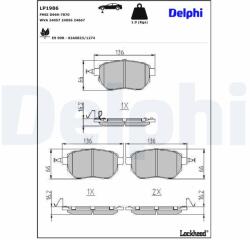 DELPHI Sada brzdových platničiek kotúčovej brzdy DELPHI LP1986 (LP1986)