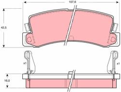 TRW Sada brzdových platničiek kotúčovej brzdy TRW GDB730 (GDB730)