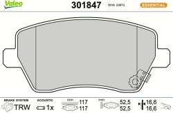 VALEO Sada brzdových platničiek kotúčovej brzdy VALEO 301847 (301847)