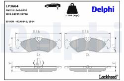 DELPHI Sada brzdových platničiek kotúčovej brzdy DELPHI LP3664 (LP3664)