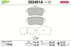 VALEO Sada brzdových platničiek kotúčovej brzdy VALEO 302491A (302491A)