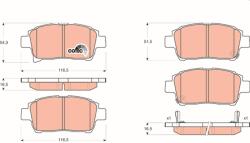 TRW Sada brzdových platničiek kotúčovej brzdy TRW GDB3317 (GDB3317)