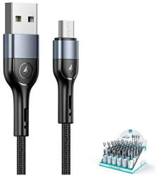 USAMS Fonott kábel U55 2A micro USB 1 db U55 készülékhez 1m SJ450ZJ01 (US-SJ450) SJ450USB fekete (SJ450ZJ01)