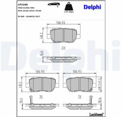 DELPHI Sada brzdových platničiek kotúčovej brzdy DELPHI LP2160 (LP2160)