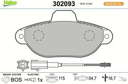VALEO Sada brzdových platničiek kotúčovej brzdy VALEO 302093 (302093)
