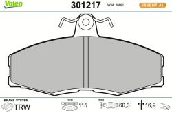 VALEO Sada brzdových platničiek kotúčovej brzdy VALEO 301217 (301217)