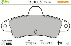 VALEO Sada brzdových platničiek kotúčovej brzdy VALEO 301005 (301005)