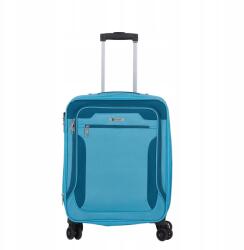 Słoń Torbalski 55 cm-es puha anyagból készült kis kabinbőrönd, kék szélesítéssel (04-0151K-08)