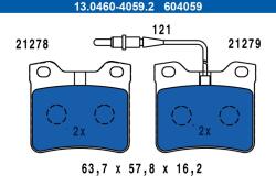 ATE Sada brzdových platničiek kotúčovej brzdy ATE 13.0460-4059.2 (13.0460-4059.2)